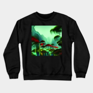 Magical Landscape Of a Lake And Colorful Plants Crewneck Sweatshirt